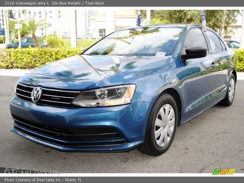 Silk Blue Metallic / Titan Black 2016 Volkswagen Jetta S