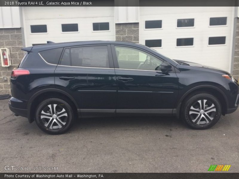 Galactic Aqua Mica / Black 2018 Toyota RAV4 LE