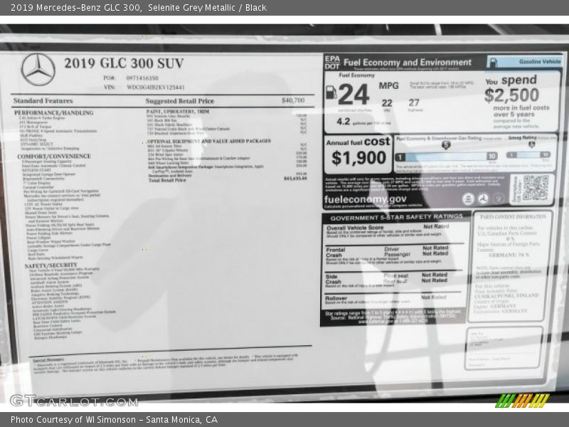 Selenite Grey Metallic / Black 2019 Mercedes-Benz GLC 300