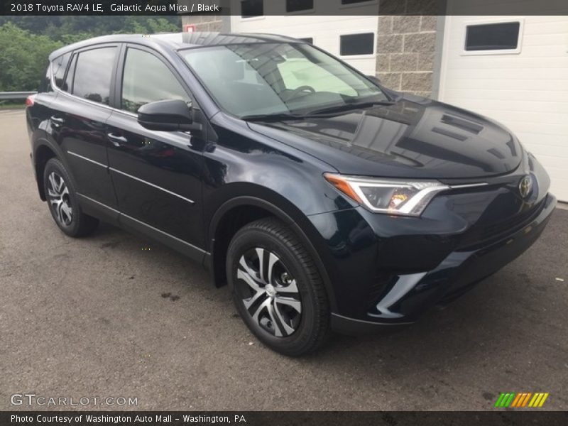 Galactic Aqua Mica / Black 2018 Toyota RAV4 LE