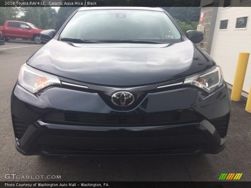 Galactic Aqua Mica / Black 2018 Toyota RAV4 LE