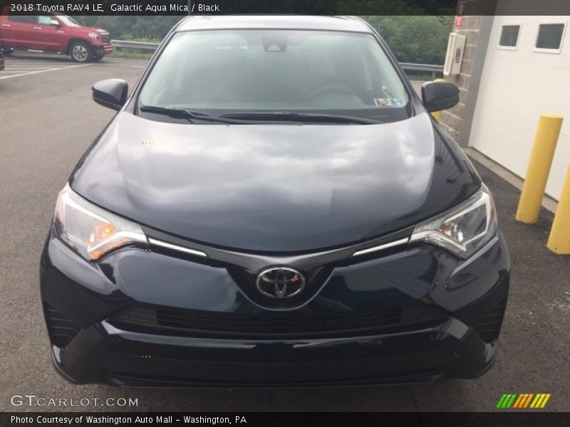Galactic Aqua Mica / Black 2018 Toyota RAV4 LE