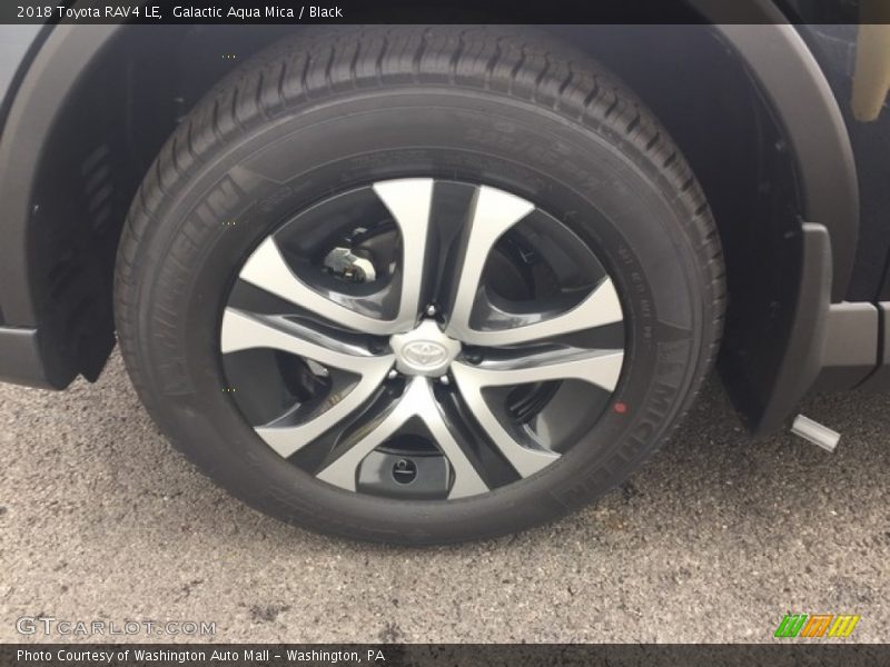 Galactic Aqua Mica / Black 2018 Toyota RAV4 LE