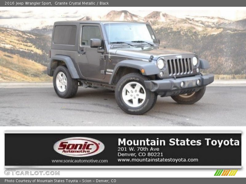Granite Crystal Metallic / Black 2016 Jeep Wrangler Sport