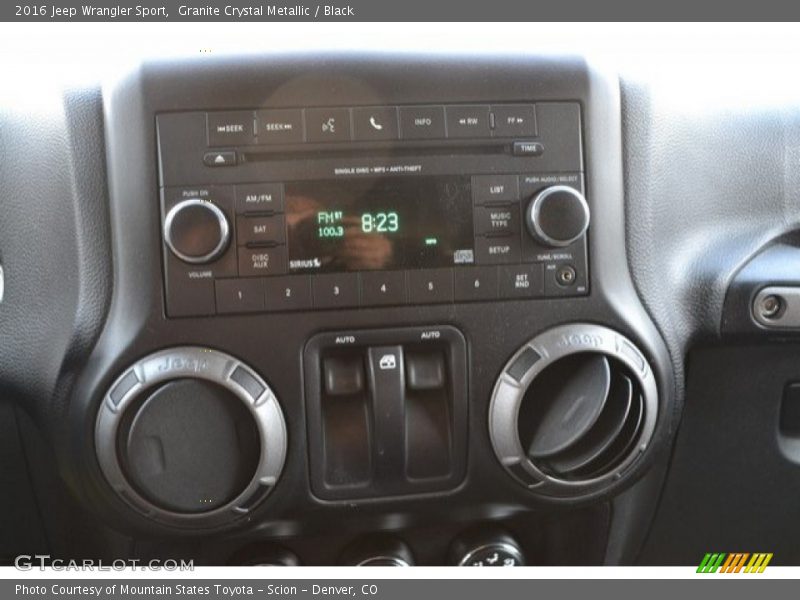 Granite Crystal Metallic / Black 2016 Jeep Wrangler Sport