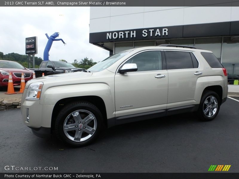 Champagne Silver Metallic / Brownstone 2013 GMC Terrain SLT AWD