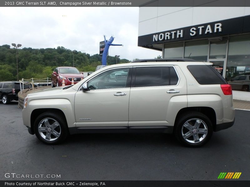 Champagne Silver Metallic / Brownstone 2013 GMC Terrain SLT AWD