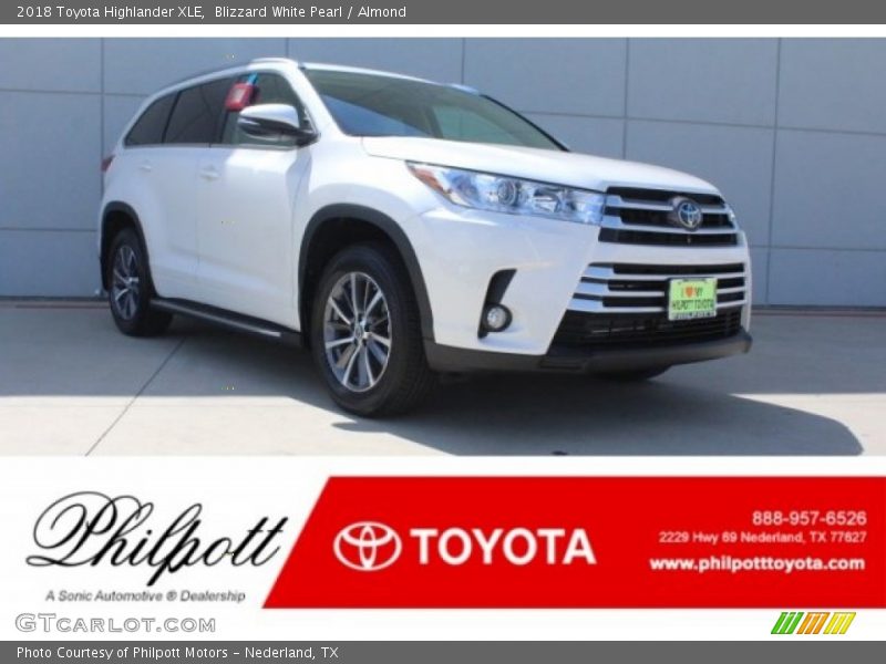Blizzard White Pearl / Almond 2018 Toyota Highlander XLE