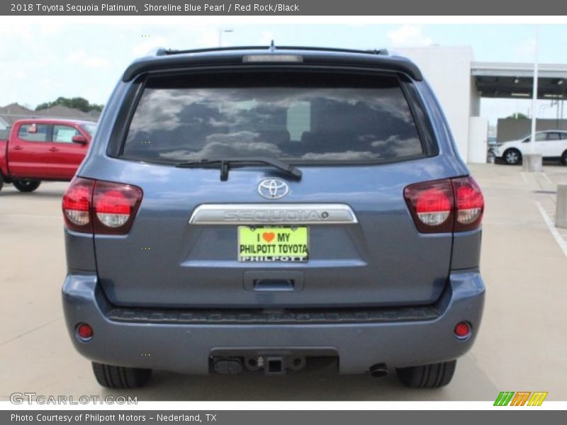 Shoreline Blue Pearl / Red Rock/Black 2018 Toyota Sequoia Platinum