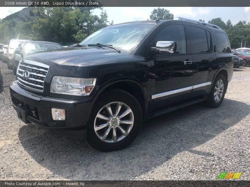 Liquid Onyx Black / Stone 2008 Infiniti QX 56 4WD