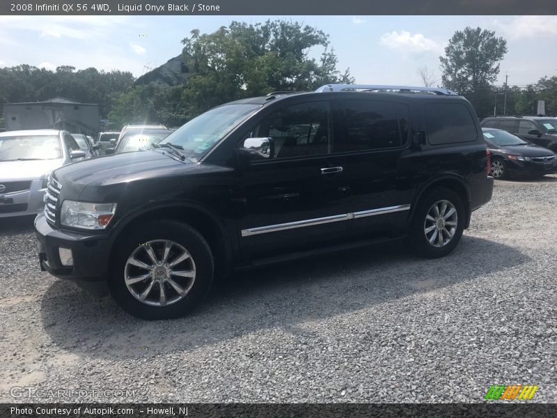 Liquid Onyx Black / Stone 2008 Infiniti QX 56 4WD