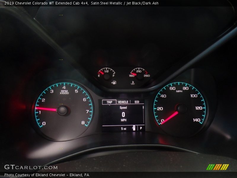 Satin Steel Metallic / Jet Black/Dark Ash 2019 Chevrolet Colorado WT Extended Cab 4x4