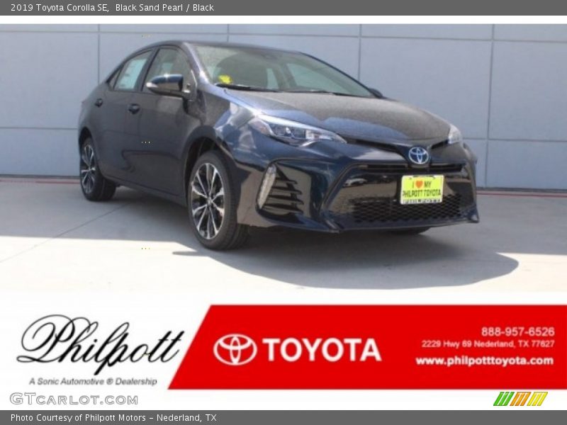 Black Sand Pearl / Black 2019 Toyota Corolla SE