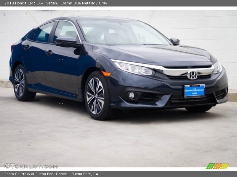 Cosmic Blue Metallic / Gray 2018 Honda Civic EX-T Sedan