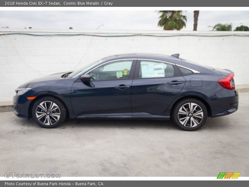 Cosmic Blue Metallic / Gray 2018 Honda Civic EX-T Sedan