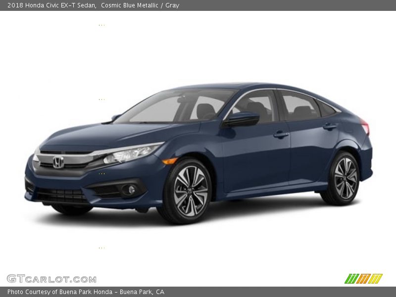 Cosmic Blue Metallic / Gray 2018 Honda Civic EX-T Sedan
