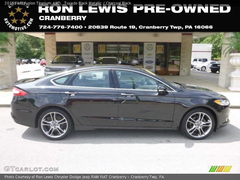 Tuxedo Black Metallic / Charcoal Black 2015 Ford Fusion Titanium AWD