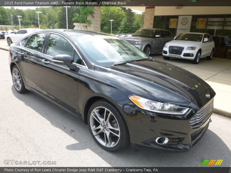 Tuxedo Black Metallic / Charcoal Black 2015 Ford Fusion Titanium AWD