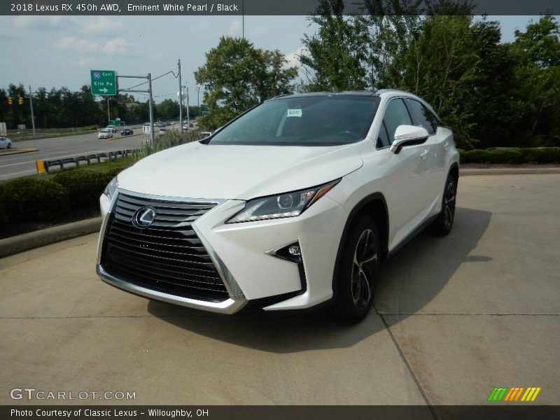 Eminent White Pearl / Black 2018 Lexus RX 450h AWD