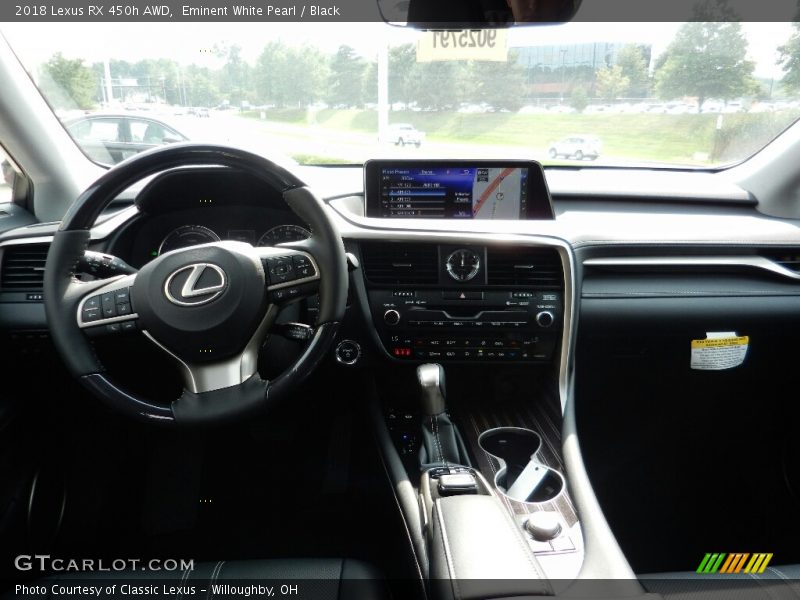Eminent White Pearl / Black 2018 Lexus RX 450h AWD