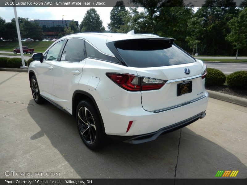 Eminent White Pearl / Black 2018 Lexus RX 450h AWD