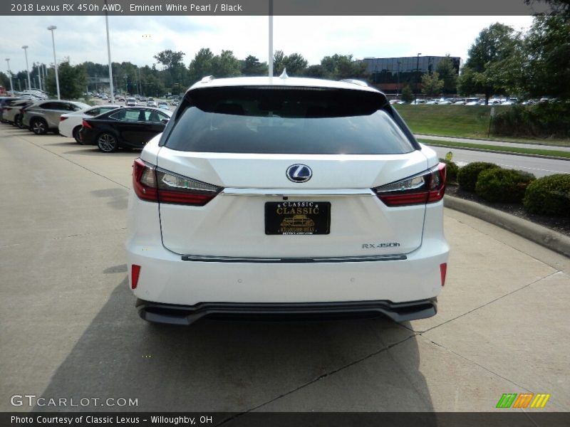 Eminent White Pearl / Black 2018 Lexus RX 450h AWD