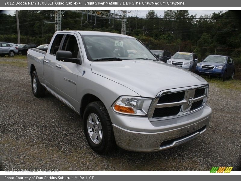 Bright Silver Metallic / Dark Slate Gray/Medium Graystone 2012 Dodge Ram 1500 SLT Quad Cab 4x4