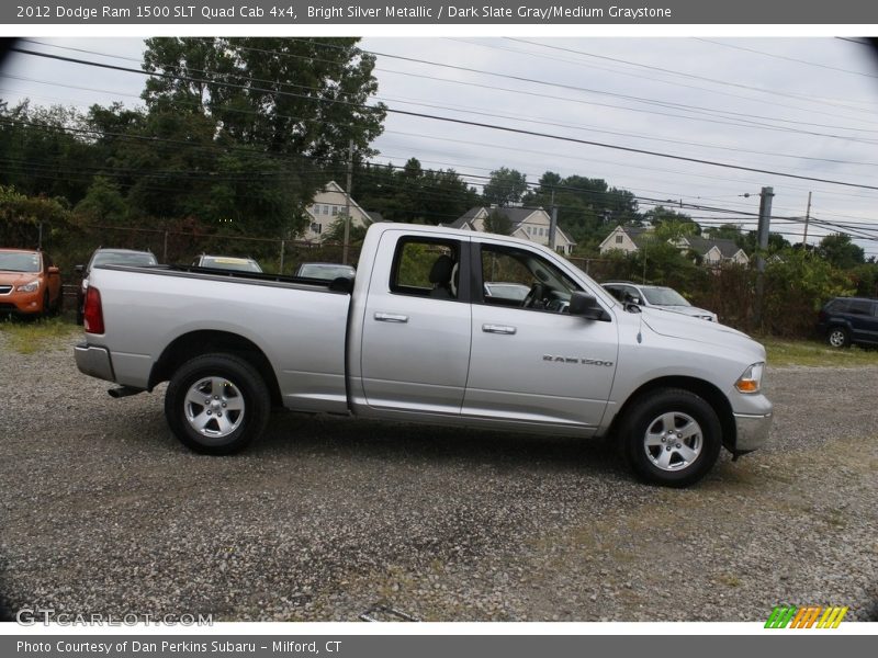 Bright Silver Metallic / Dark Slate Gray/Medium Graystone 2012 Dodge Ram 1500 SLT Quad Cab 4x4