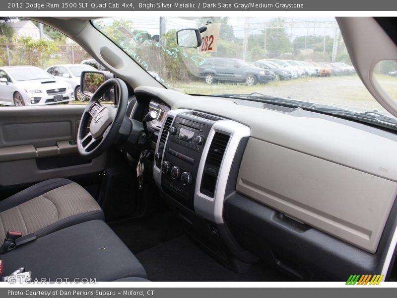 Bright Silver Metallic / Dark Slate Gray/Medium Graystone 2012 Dodge Ram 1500 SLT Quad Cab 4x4