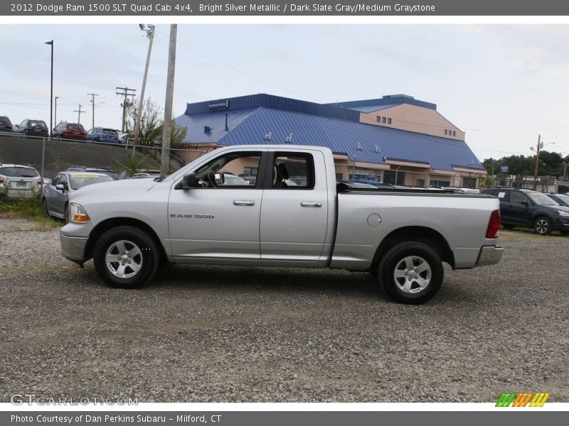 Bright Silver Metallic / Dark Slate Gray/Medium Graystone 2012 Dodge Ram 1500 SLT Quad Cab 4x4