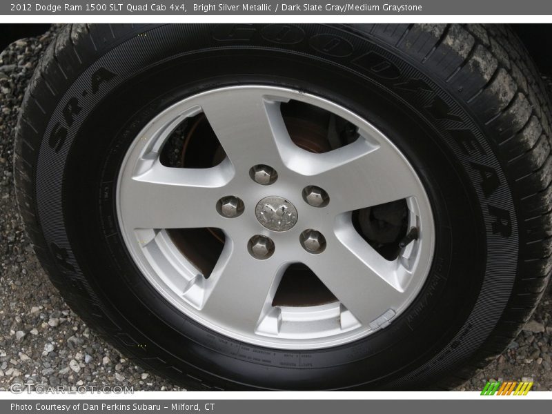 Bright Silver Metallic / Dark Slate Gray/Medium Graystone 2012 Dodge Ram 1500 SLT Quad Cab 4x4