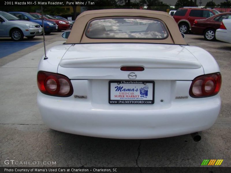 Pure White / Tan 2001 Mazda MX-5 Miata Roadster