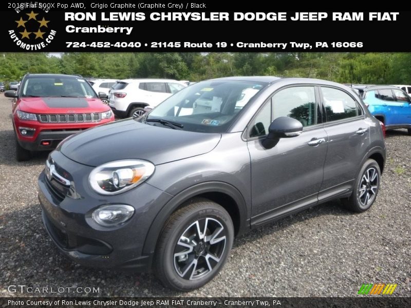 Grigio Graphite (Graphite Grey) / Black 2018 Fiat 500X Pop AWD
