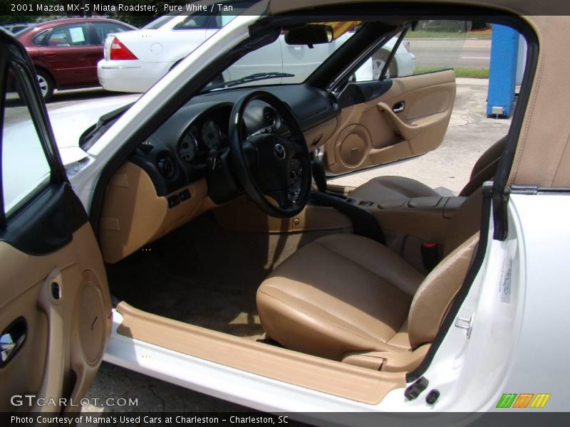 Pure White / Tan 2001 Mazda MX-5 Miata Roadster