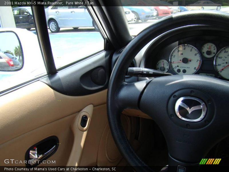Pure White / Tan 2001 Mazda MX-5 Miata Roadster