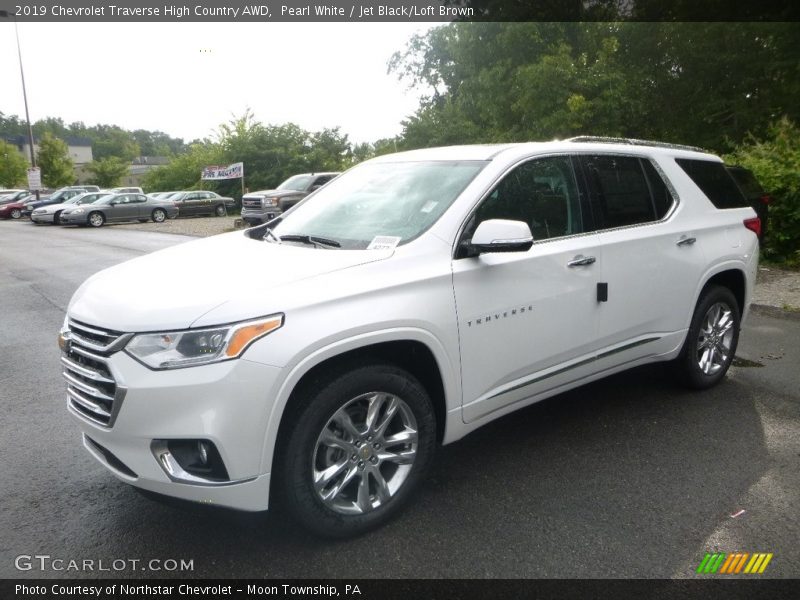 Pearl White / Jet Black/Loft Brown 2019 Chevrolet Traverse High Country AWD