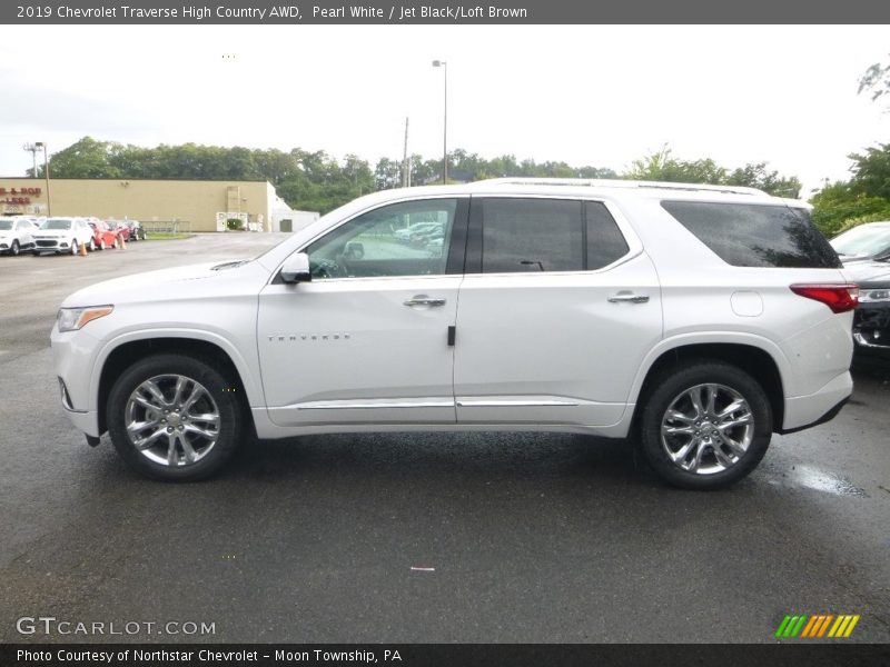 Pearl White / Jet Black/Loft Brown 2019 Chevrolet Traverse High Country AWD