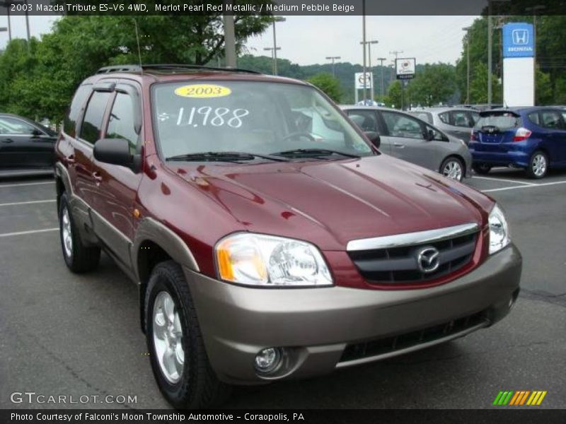 Merlot Pearl Red Metallic / Medium Pebble Beige 2003 Mazda Tribute ES-V6 4WD