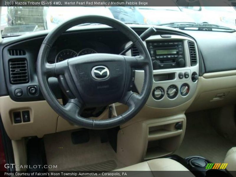 Merlot Pearl Red Metallic / Medium Pebble Beige 2003 Mazda Tribute ES-V6 4WD
