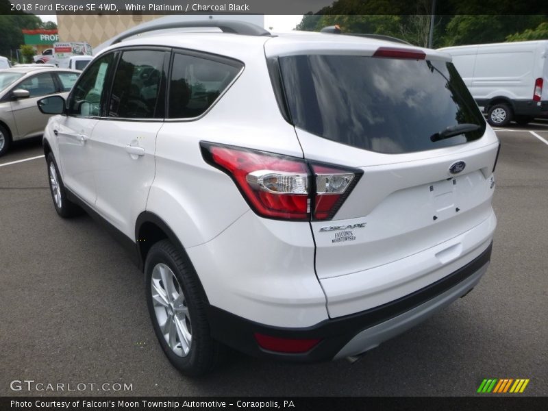 White Platinum / Charcoal Black 2018 Ford Escape SE 4WD