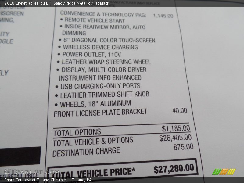 Sandy Ridge Metallic / Jet Black 2018 Chevrolet Malibu LT