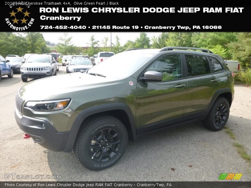 Olive Green Pearl / Black 2019 Jeep Cherokee Trailhawk 4x4