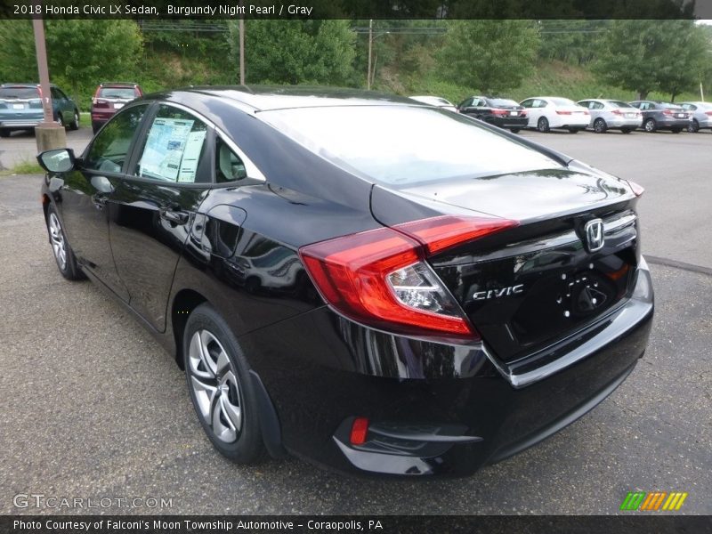 Burgundy Night Pearl / Gray 2018 Honda Civic LX Sedan