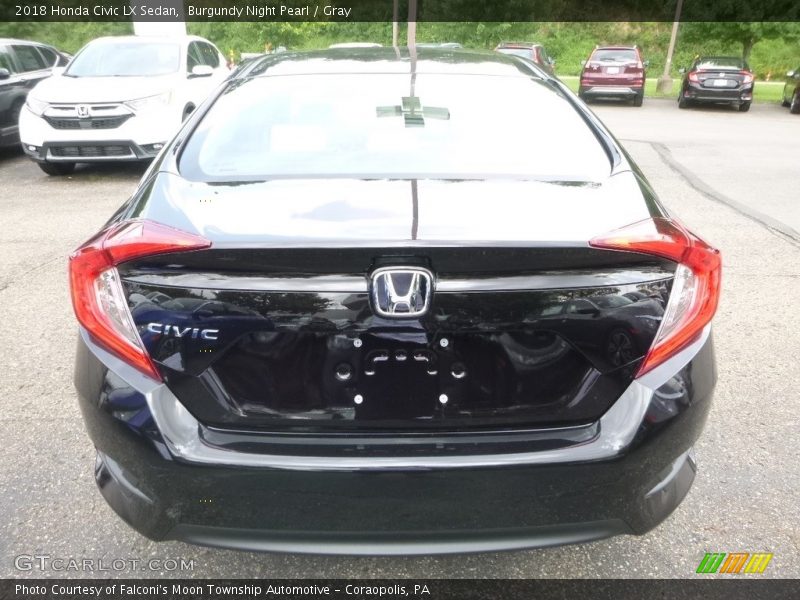 Burgundy Night Pearl / Gray 2018 Honda Civic LX Sedan