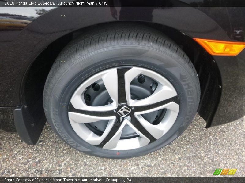 Burgundy Night Pearl / Gray 2018 Honda Civic LX Sedan