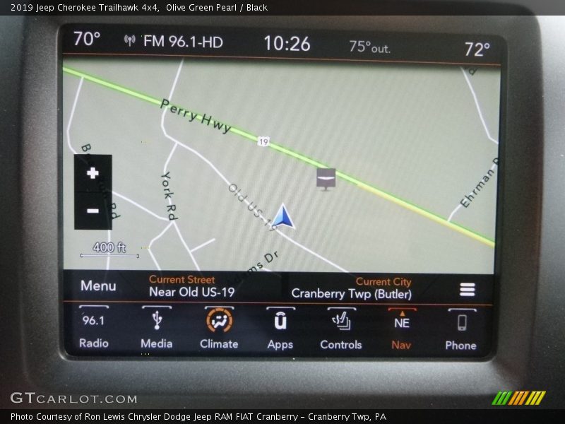 Olive Green Pearl / Black 2019 Jeep Cherokee Trailhawk 4x4