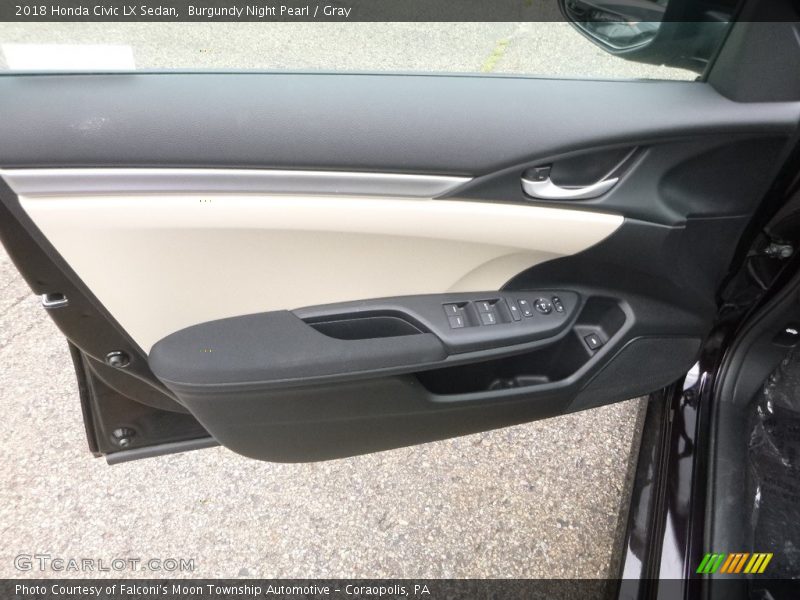 Burgundy Night Pearl / Gray 2018 Honda Civic LX Sedan