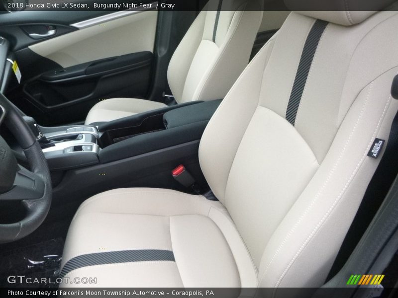 Burgundy Night Pearl / Gray 2018 Honda Civic LX Sedan