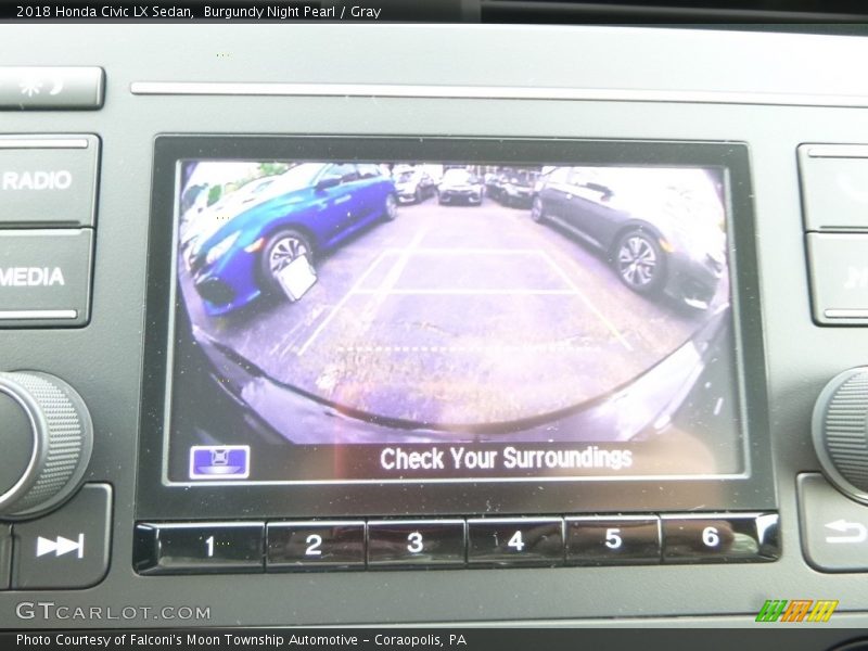 Burgundy Night Pearl / Gray 2018 Honda Civic LX Sedan