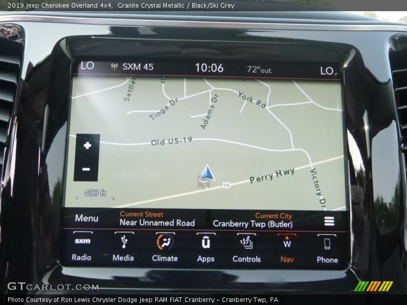 Granite Crystal Metallic / Black/Ski Grey 2019 Jeep Cherokee Overland 4x4